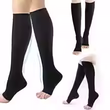 Thumbnail: 1 Pairs S-XXL Compression Socks Medical Prevent Varicose Veins Toeless Support H