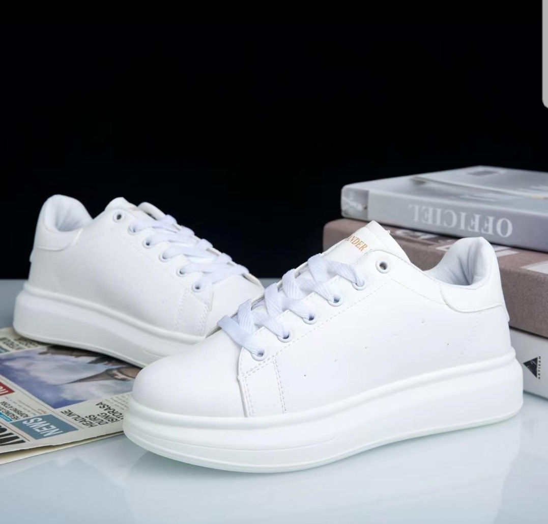 White Oversized Leather Sneakers