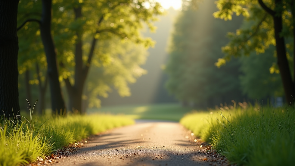 High angle view of a serene walking path in nature