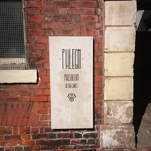 Phlegm Mausoleum of the Giants Stone sign for the sculpture  exhibition -Mausoleum of the Giants by artists Phlegm