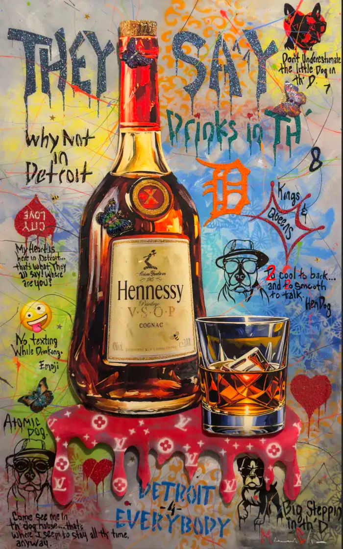 'They Saaay VSOP' Original Flatlife acrylic paining