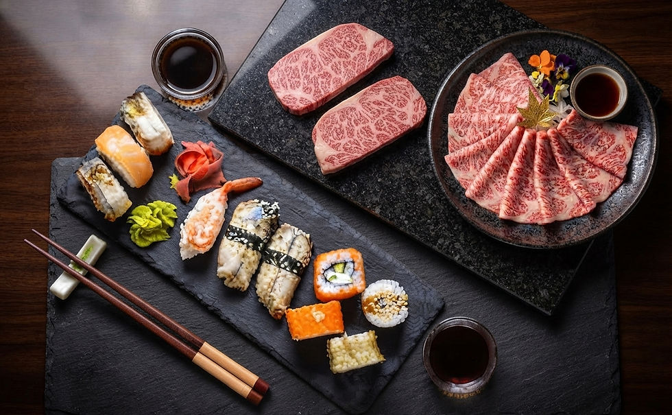 wagyu and sushi