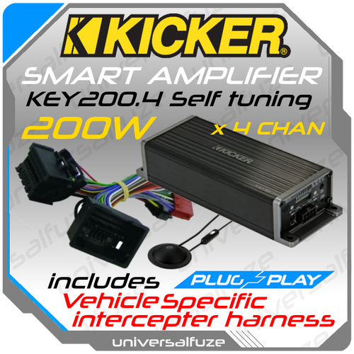 Kicker Smart plug and play amplifier KEY200.4 Universalfuze