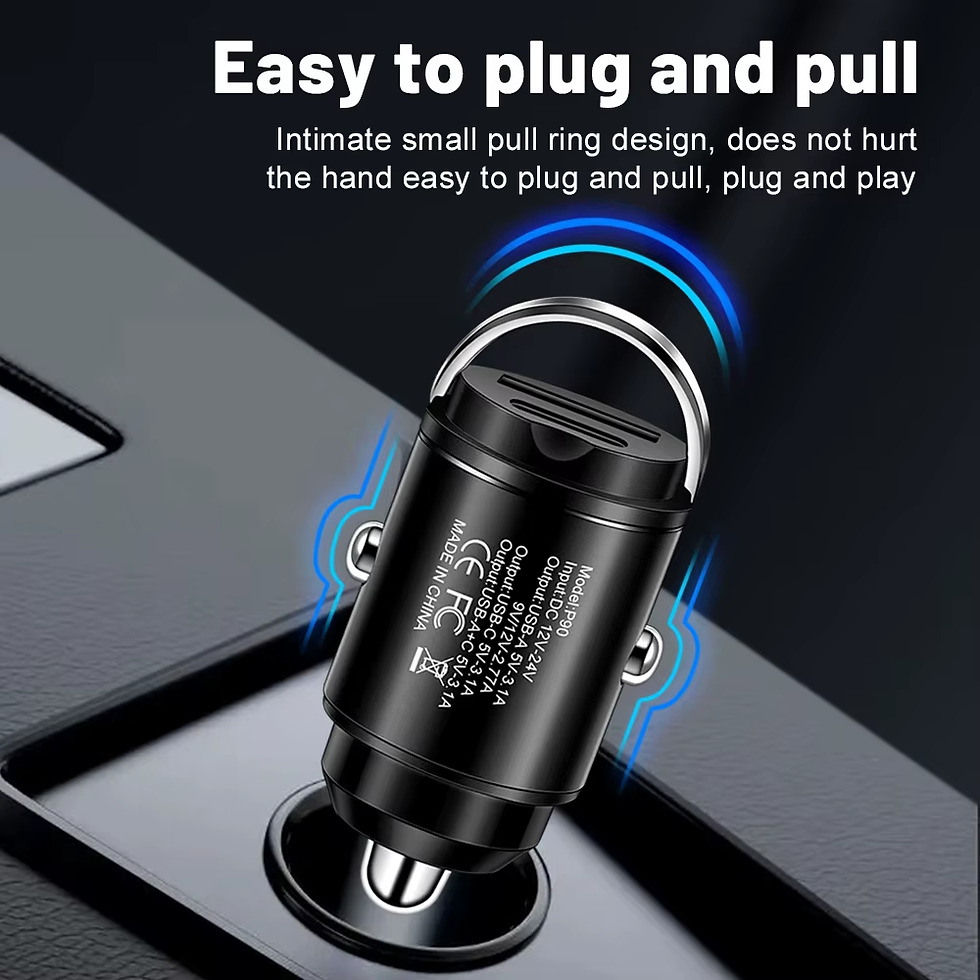 Thumbnail: 66W Car Charger Super Fast Charger Metal Car Charger Flash Charger Mini Pull Rin