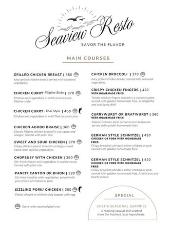 Steak, Chicken, Pork