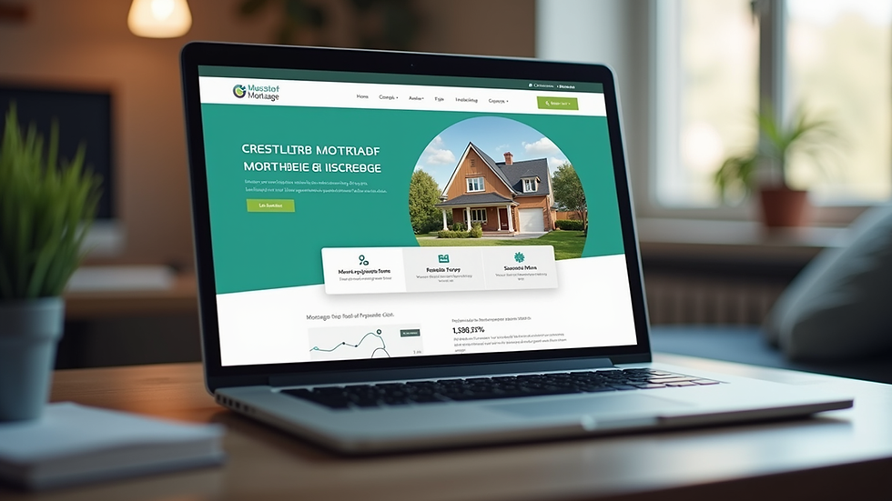 Eye-level view of a laptop screen showing a mortgage comparison website