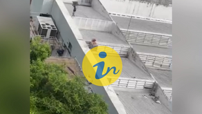 Homem é flagrado furtando alumínio no telhado do antigo Bompreço