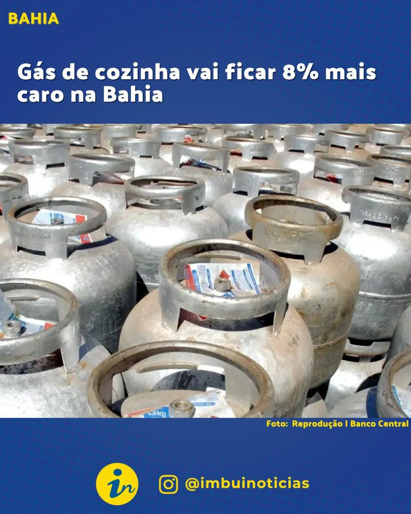Gás de cozinha vai ficar 8% mais caro na Bahia