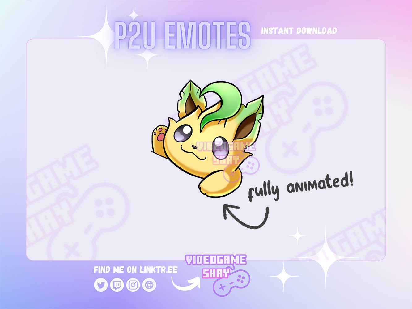 Leafeon Bongo Tap Animated Emotes
