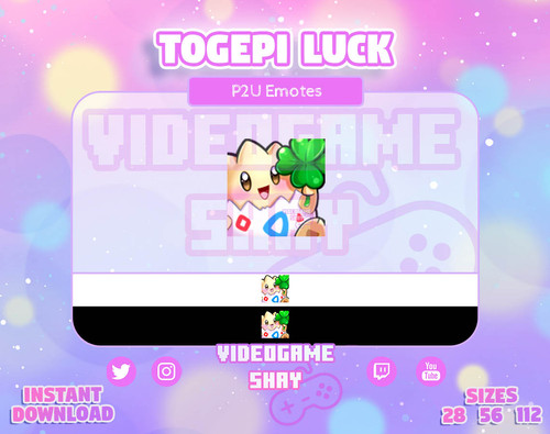 Togepi Luck Pokemon Emote for Twitch and Discord | VideoGame Shay