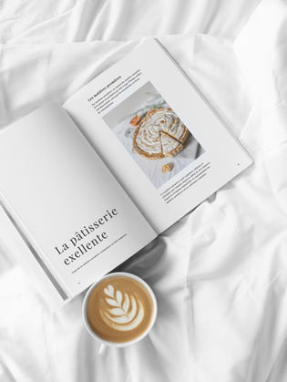 Wholesome book and cup of coffee in bed.