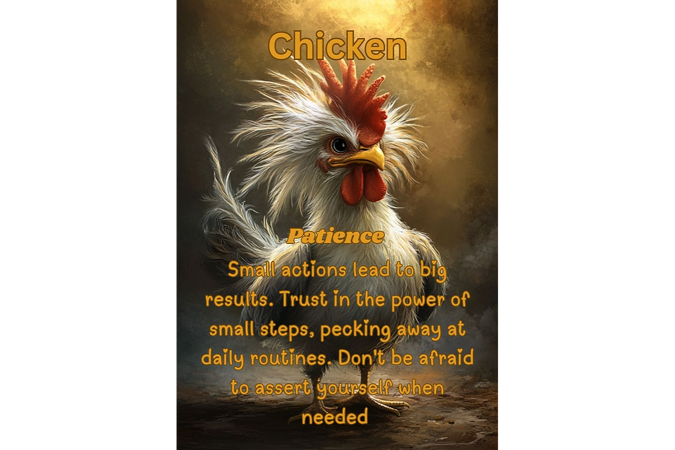 Thumbnail: Chicken spirit animal card for patience