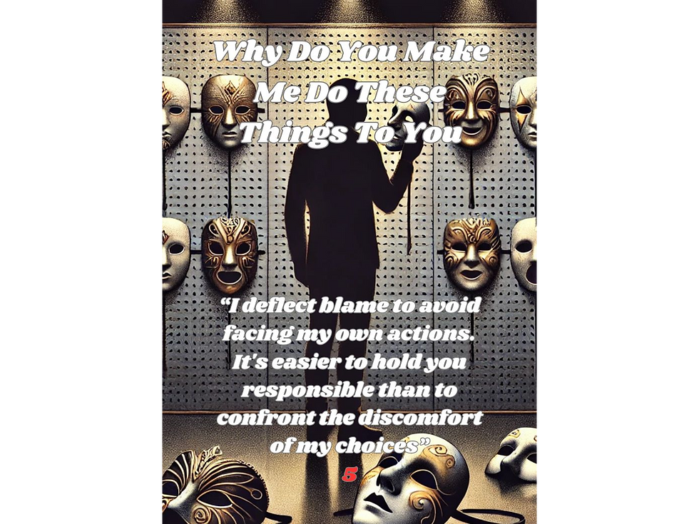 Thumbnail: Narcissist oracle card with masks and blame themes