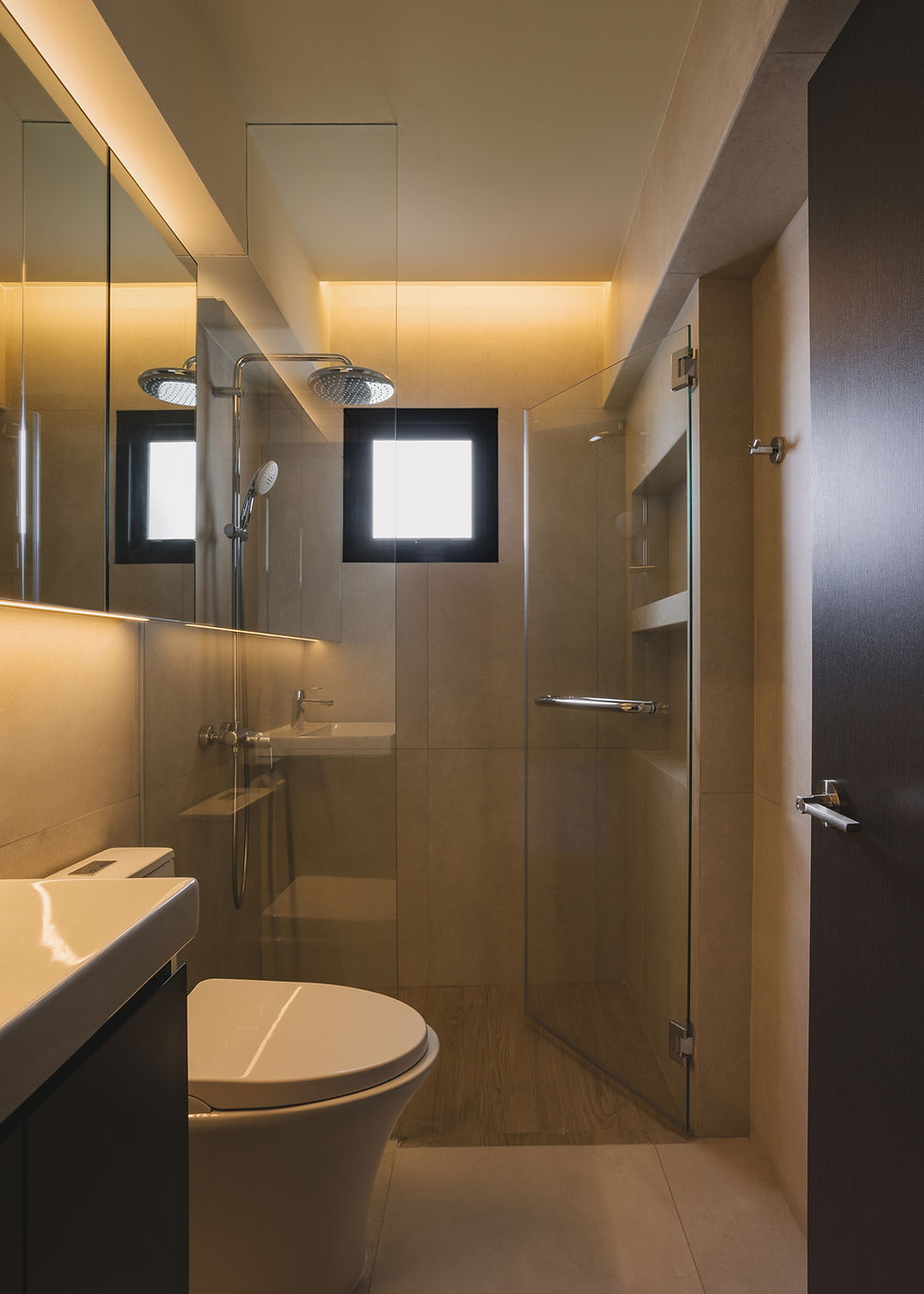 modern clean bright hdb toilet