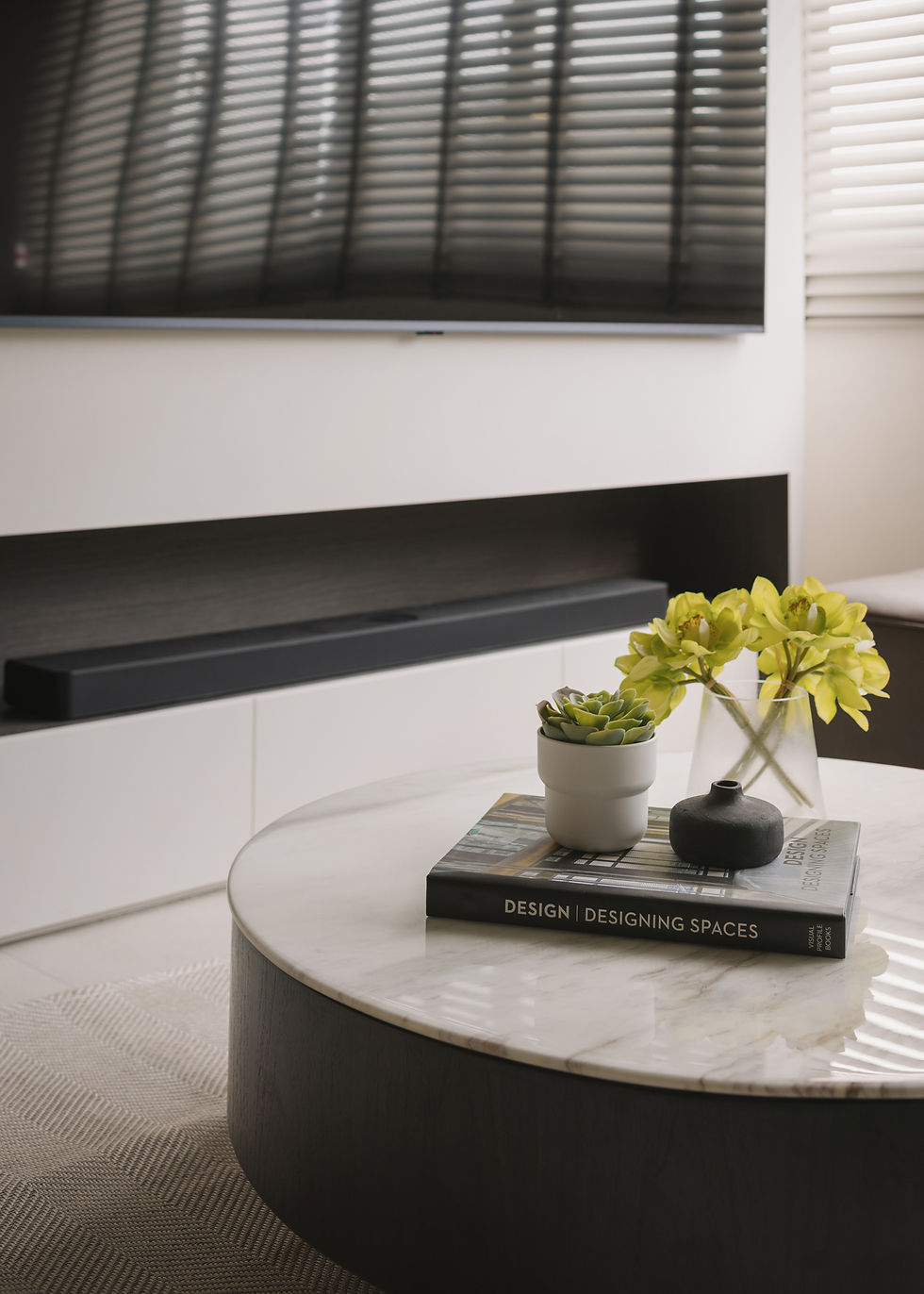 clean modern designer TV wall