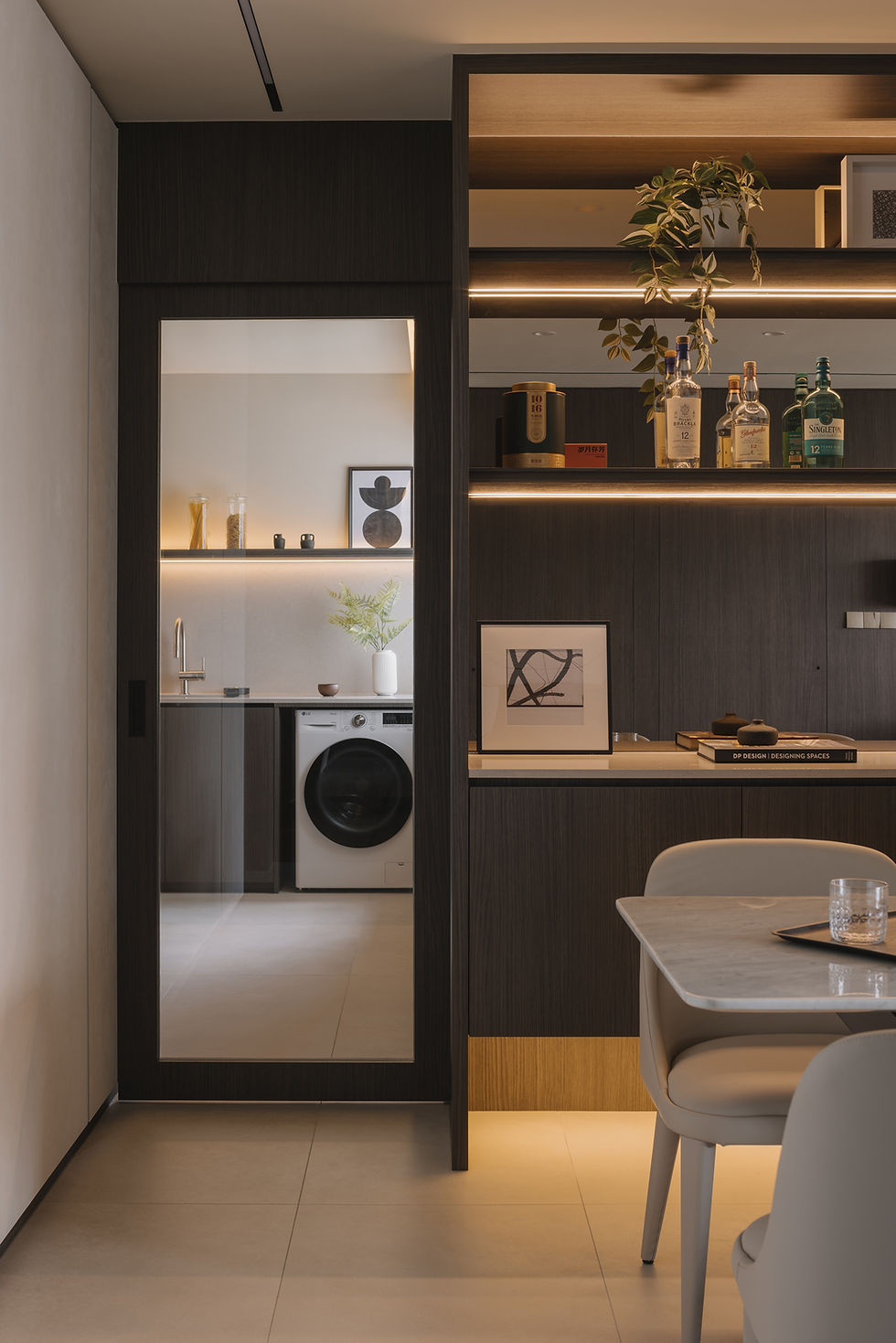 luxury dining display wall