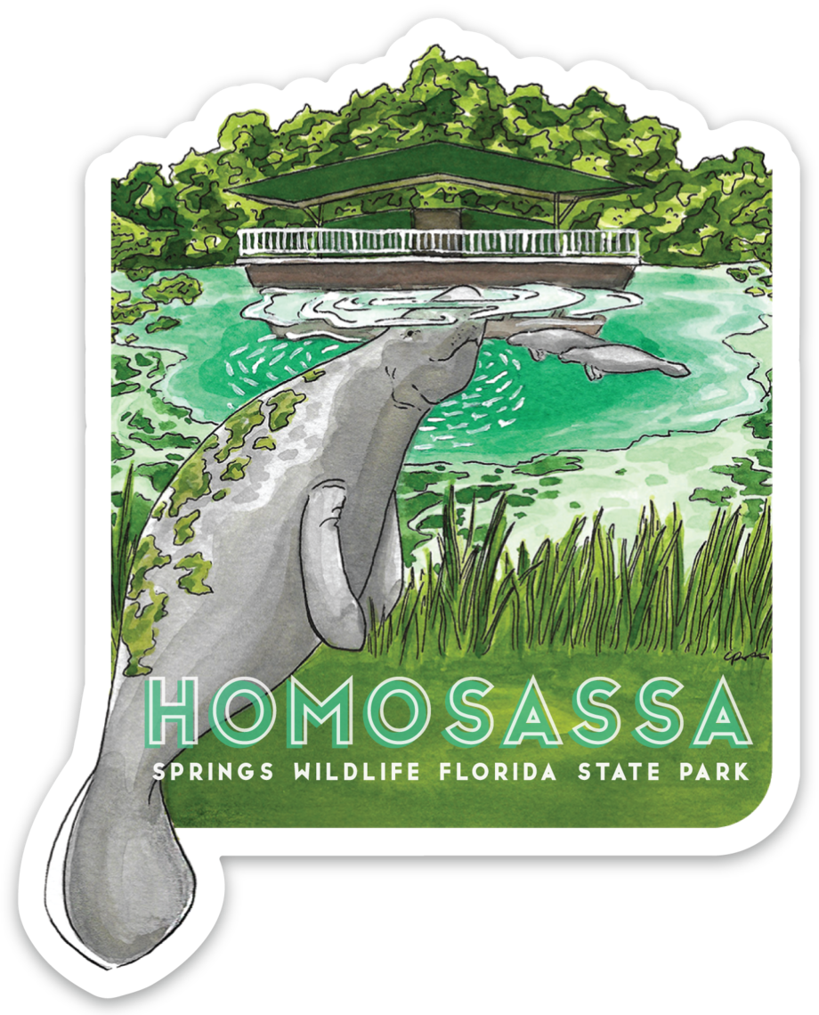 Homosassa Springs Wildlife Florida State Park Sticker jellypressco