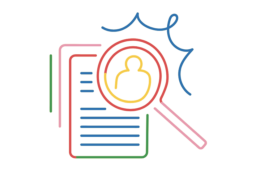 Design element portaying the process of "Participants Search"