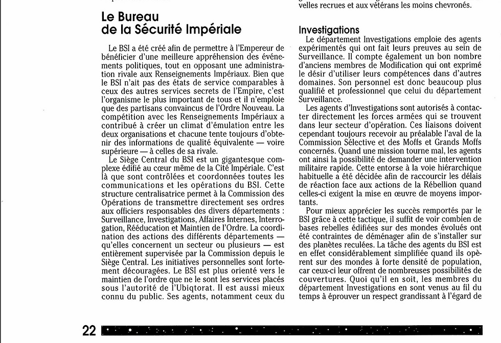 Texte tiré du guide de l'empire