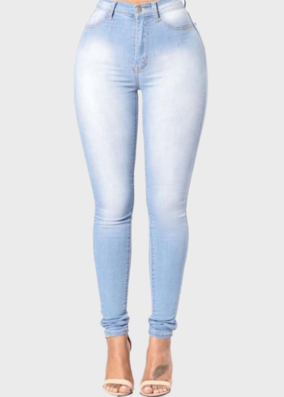 Miniature : Pantalon skinny en denim extensible coupe slim décontracté pour femme