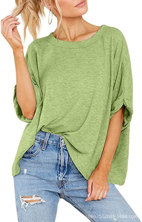 Thumbnail: Women Oversized T-shirt Loose Fit Workout Tops Short Sleeve Gym Basic Tee Shirt