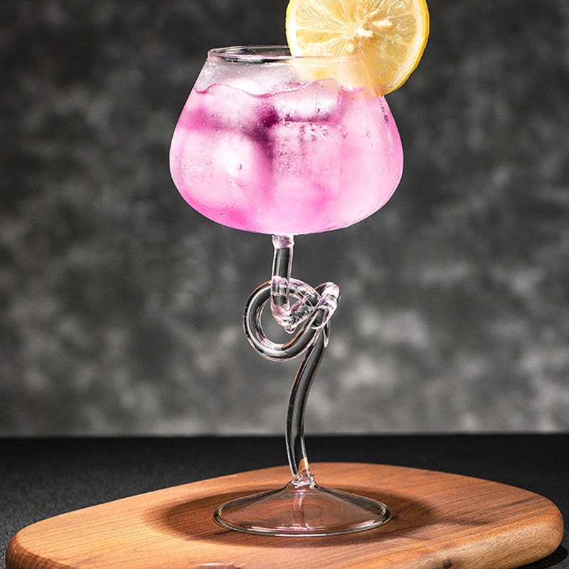 Twist goblet champagne cocktail wine glass cold drink juice cup creative design