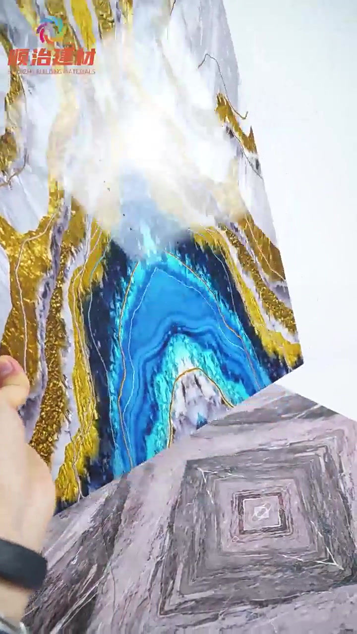 Thumbnail: Carbon Crystal UV Plate Imitation Marble Decorative Panel for Bathrooms