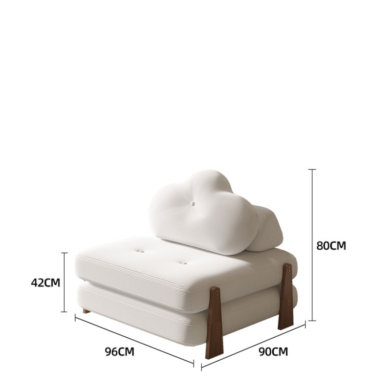 Miniature : Canapé-lit pliable en bloc de tofu crème – Salon de thé Tatami multifonctionnel