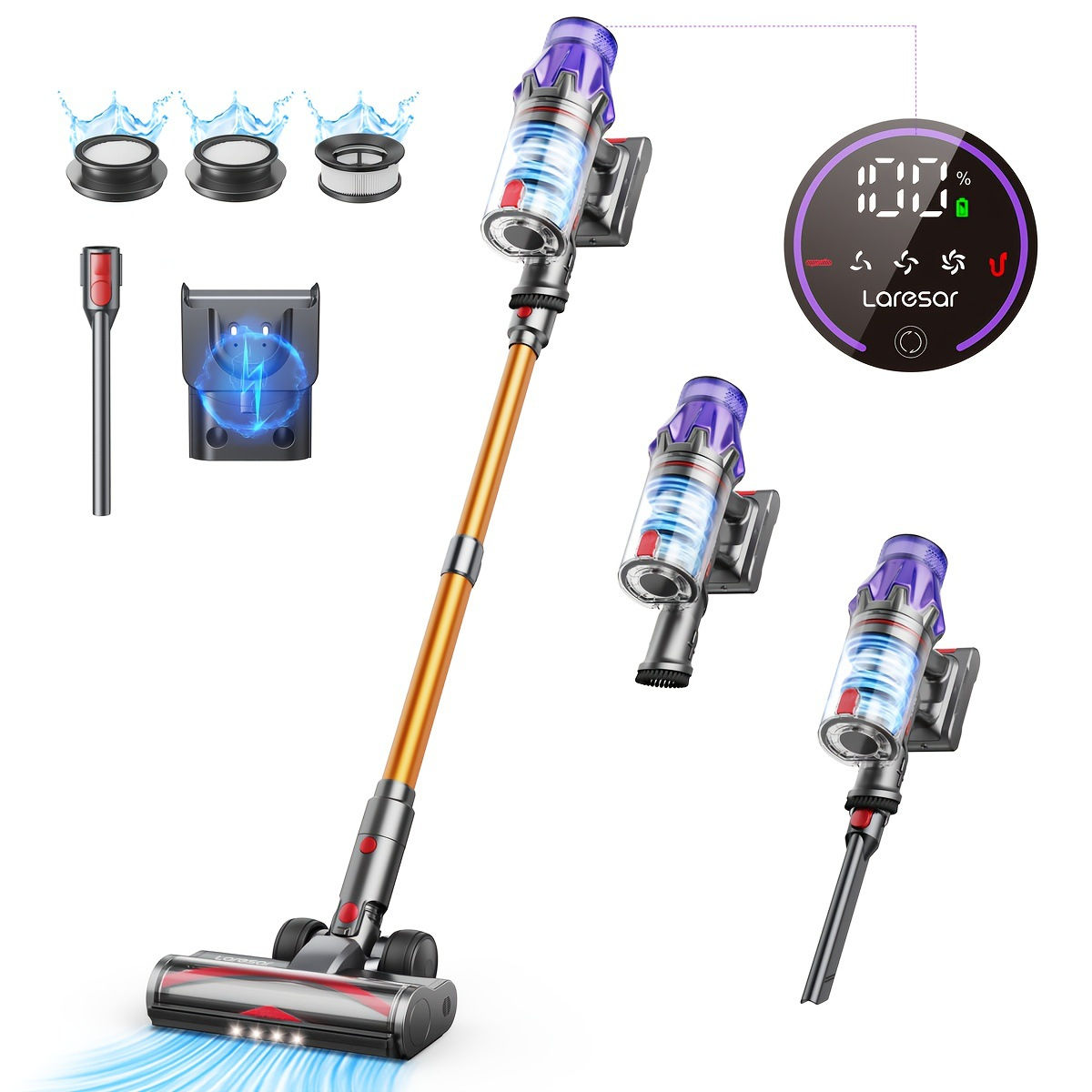 2025 Cordless Vacuum Cleaner 500W 50Kpa Suction 60min Runtime