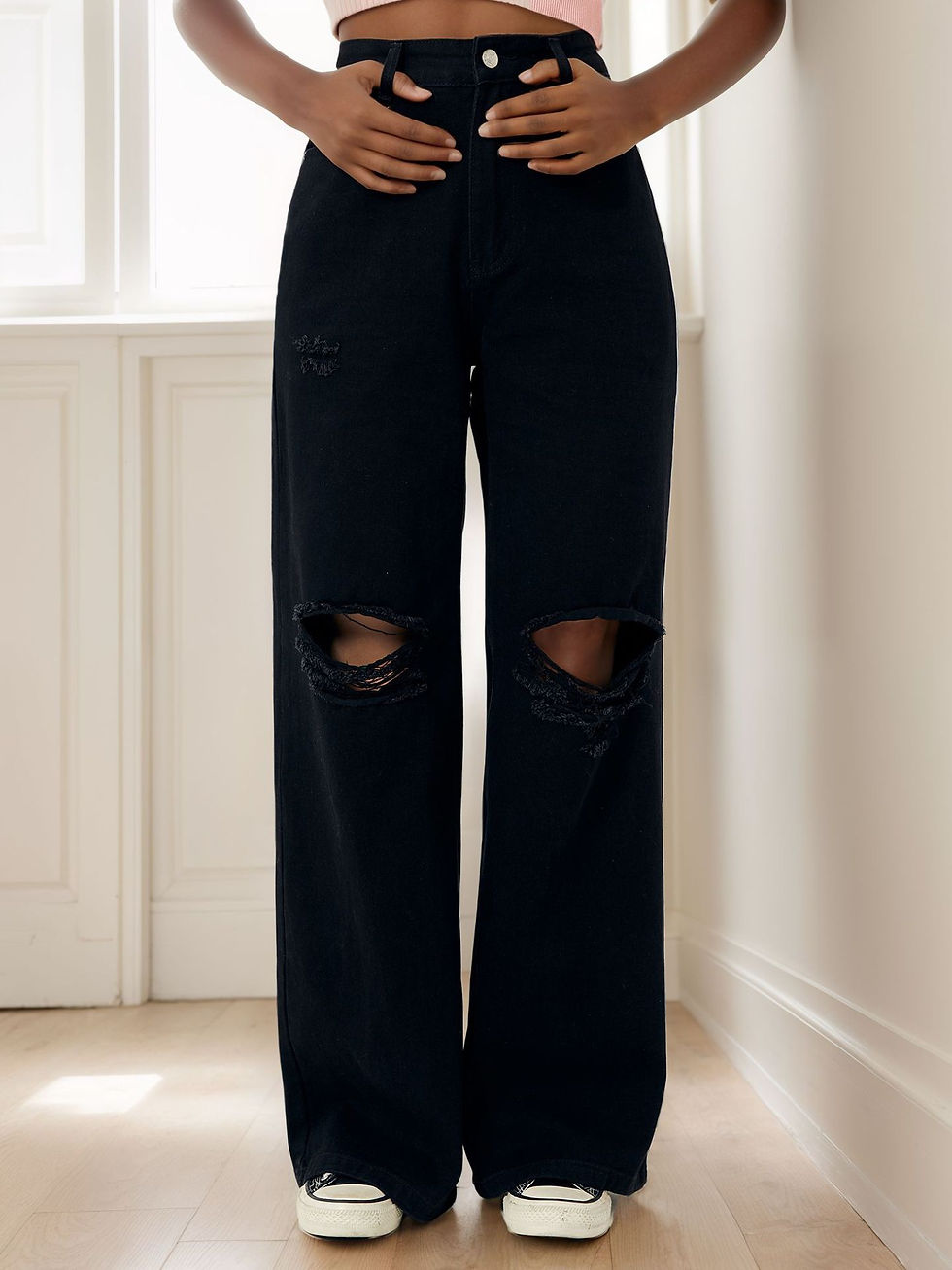 Miniature : Jean large taille haute slim