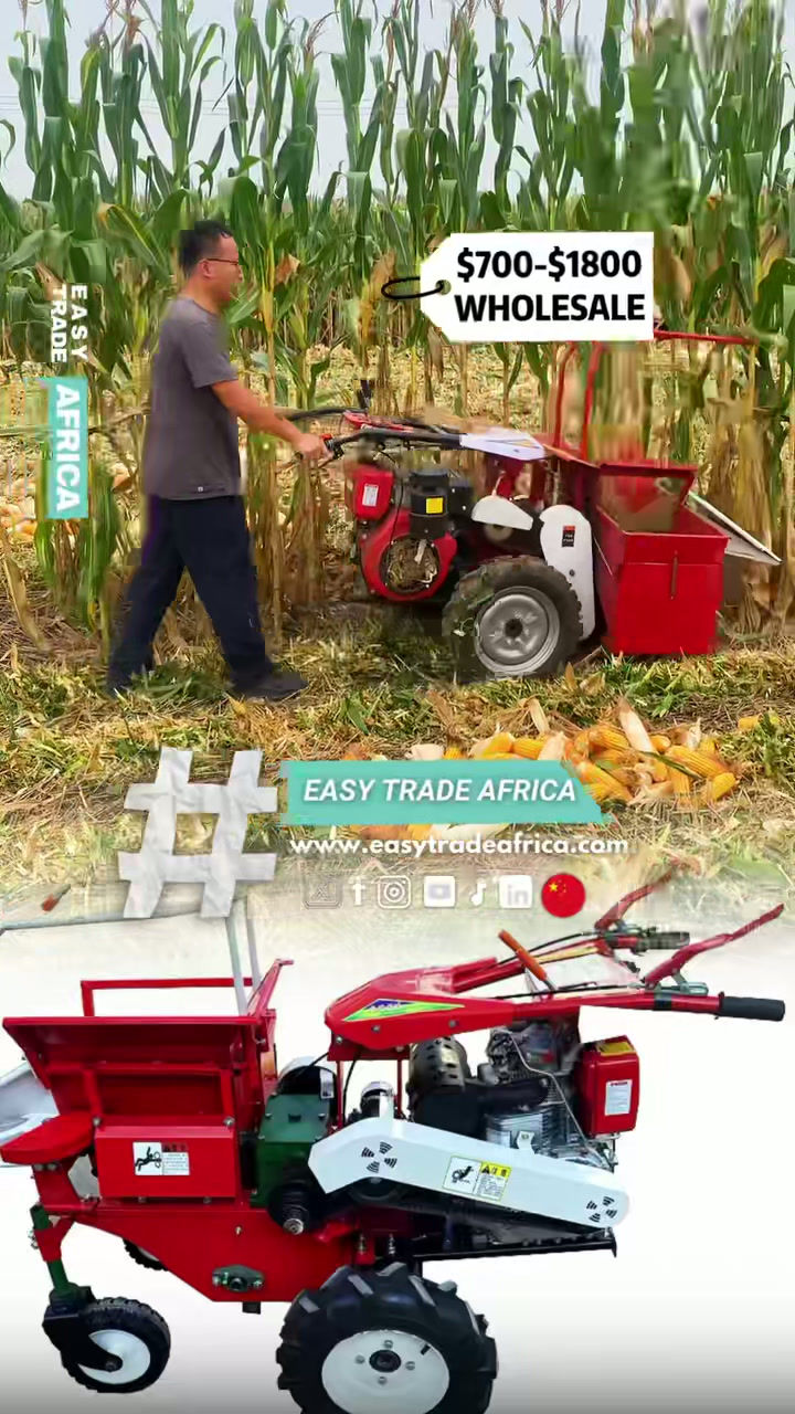 Miniature : Mini Single Row Corn Combine Picker Harvester Machine Small Scale Corn Harvestin