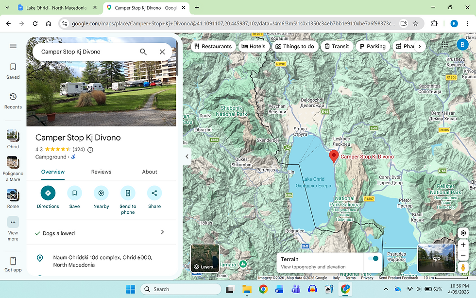 Lake Ohrid - North Macedonia, and back to Albania for our last time in the Balkans. - 30th August 2026