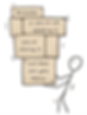Man carrying boxes, struggling under the weight