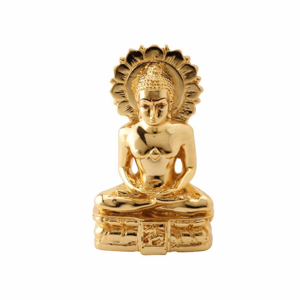 Gold Mahavirji with Chakra