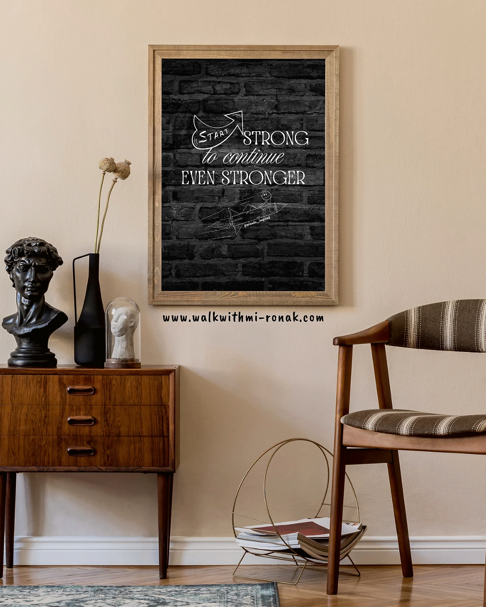 Thumbnail: 'Start Strong' Quote Printable | 11 Unique BackDrops  For Merch & Decor