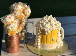 Beer Cake and Cookie Pops