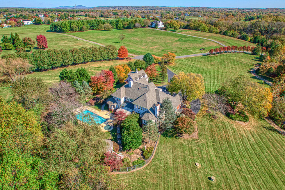 French Chateau Luxury in Big Spring Farm – Leesburg VA - Aerial View