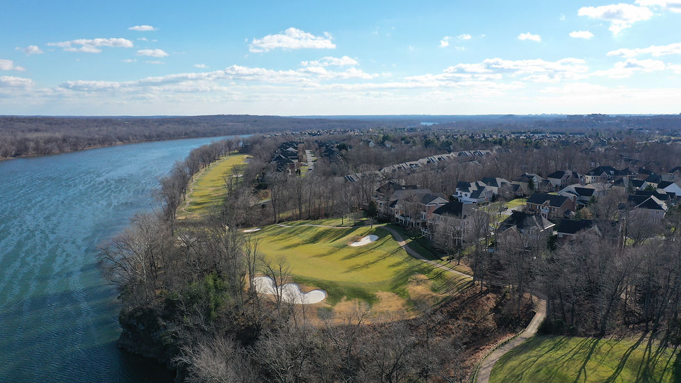 aerial view of river creek on the potomac