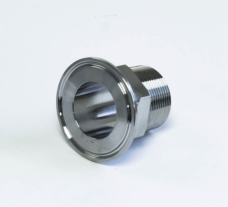 Miniature : Raccord clamp nipple TC-NPT en acier inoxydydable SS304
