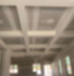 Detailed coffered ceiling drywall finishing in a custom home in Knoxville, Tennessee