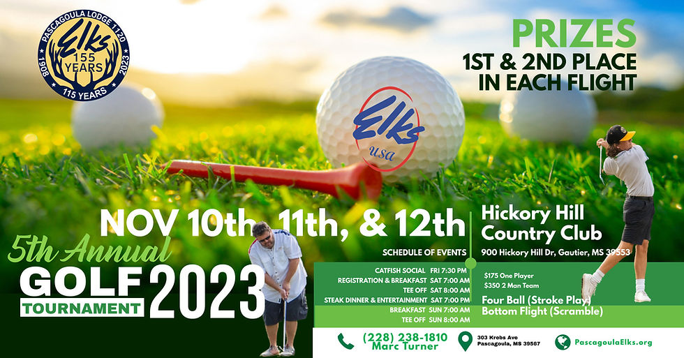 5th Annual Pascagoula Elks Lodge 1120 Golf Tournament