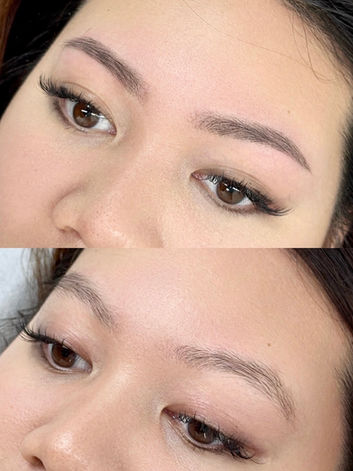 Nanoblading natural brow design Cosmetic brow tattoo in North Sydney providing natural-looking fullness, shape correction, and long-lasting brow definition.