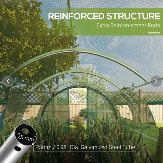 Thumbnail: Apollo 2 Door Polytunnel Ireland with 25mm galvanised steel frame and reinforced support rods