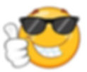 Smiling, thumbs-up emoji with sunglasses