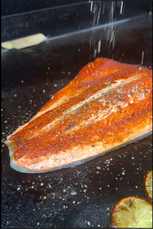 Flat-Top Grilled Salmon with Maple Smoked Salmon Rub