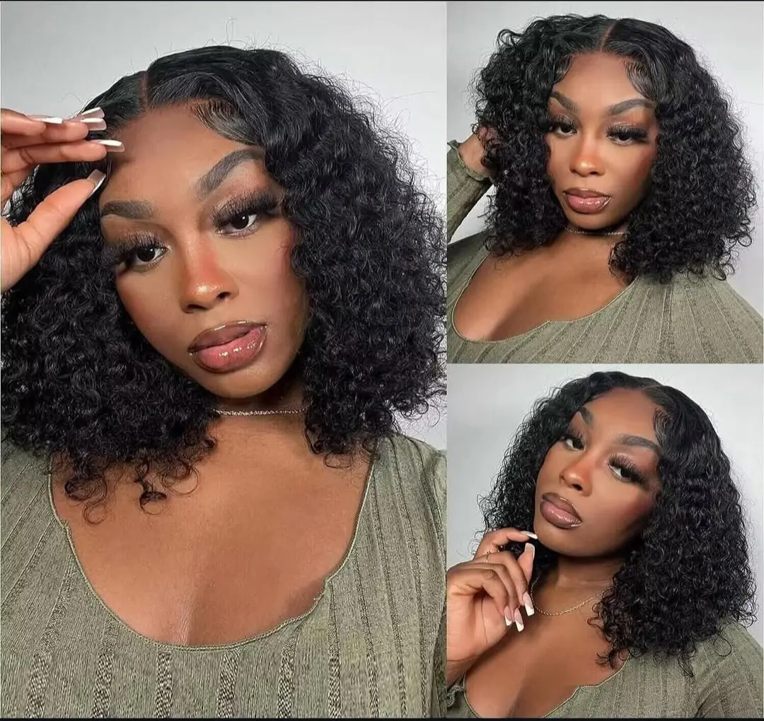 Glueless Burmese Curly Wig, pre-plucked HD Lace frontal 13x4 ready to wear wig