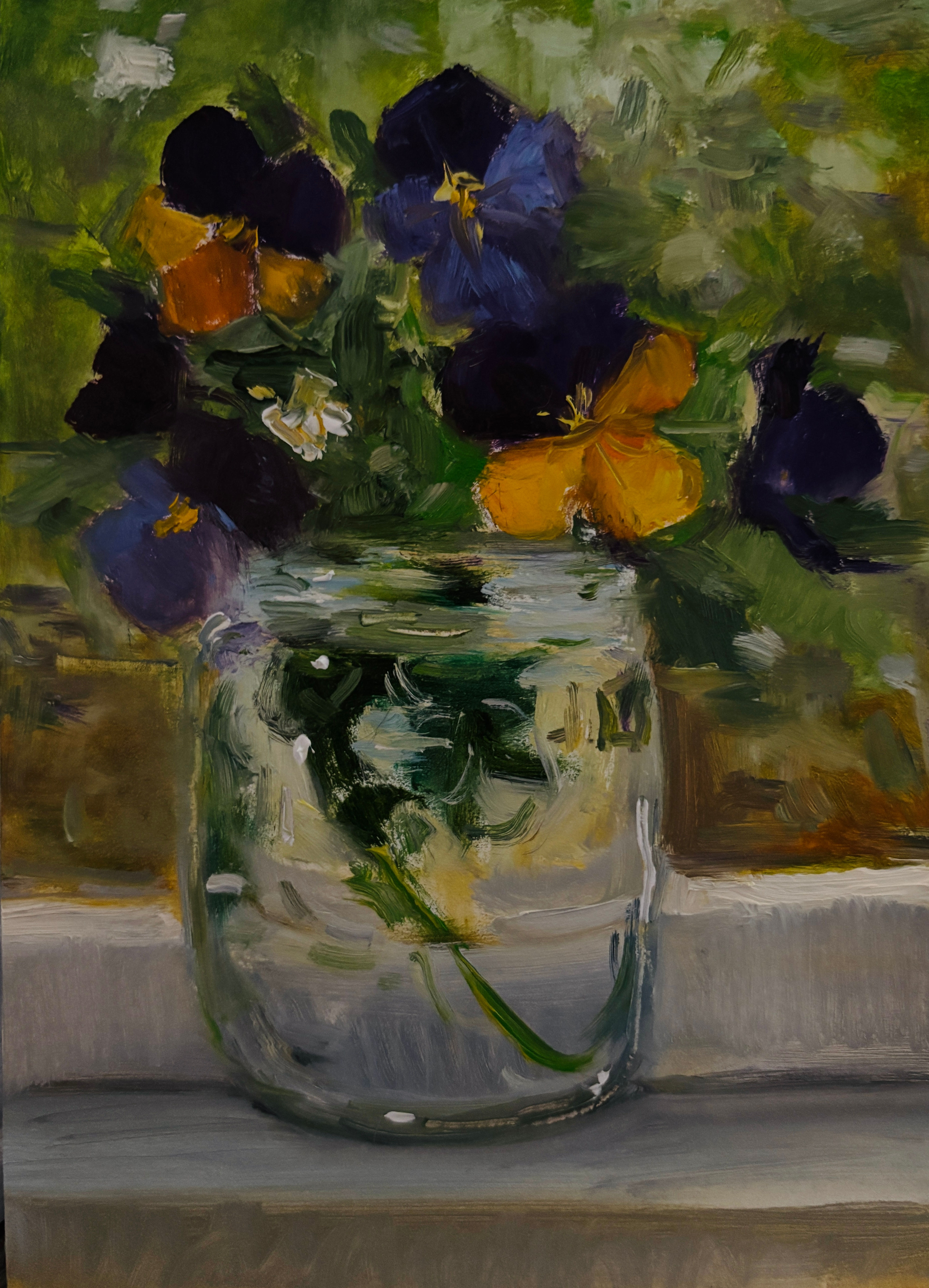 Little Windowsill with Pansies