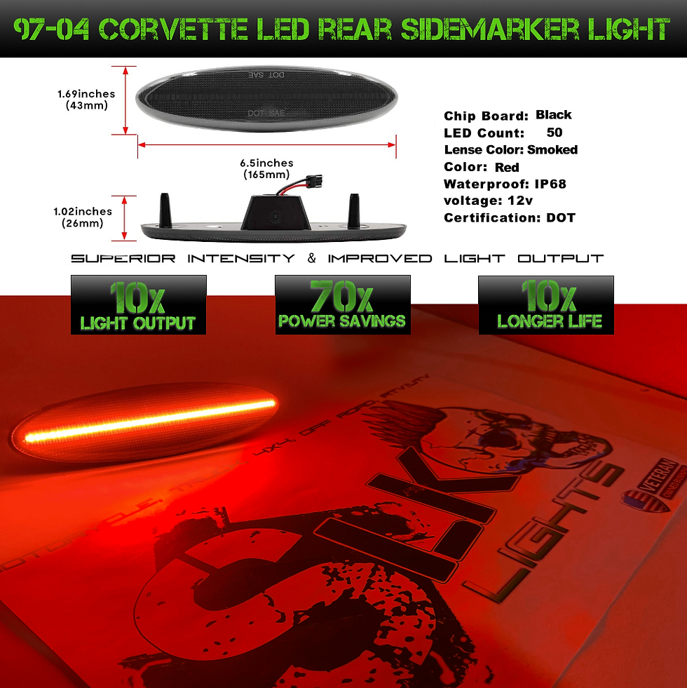Thumbnail: C5 Corvette LED Rear Side Marker Fender Lights