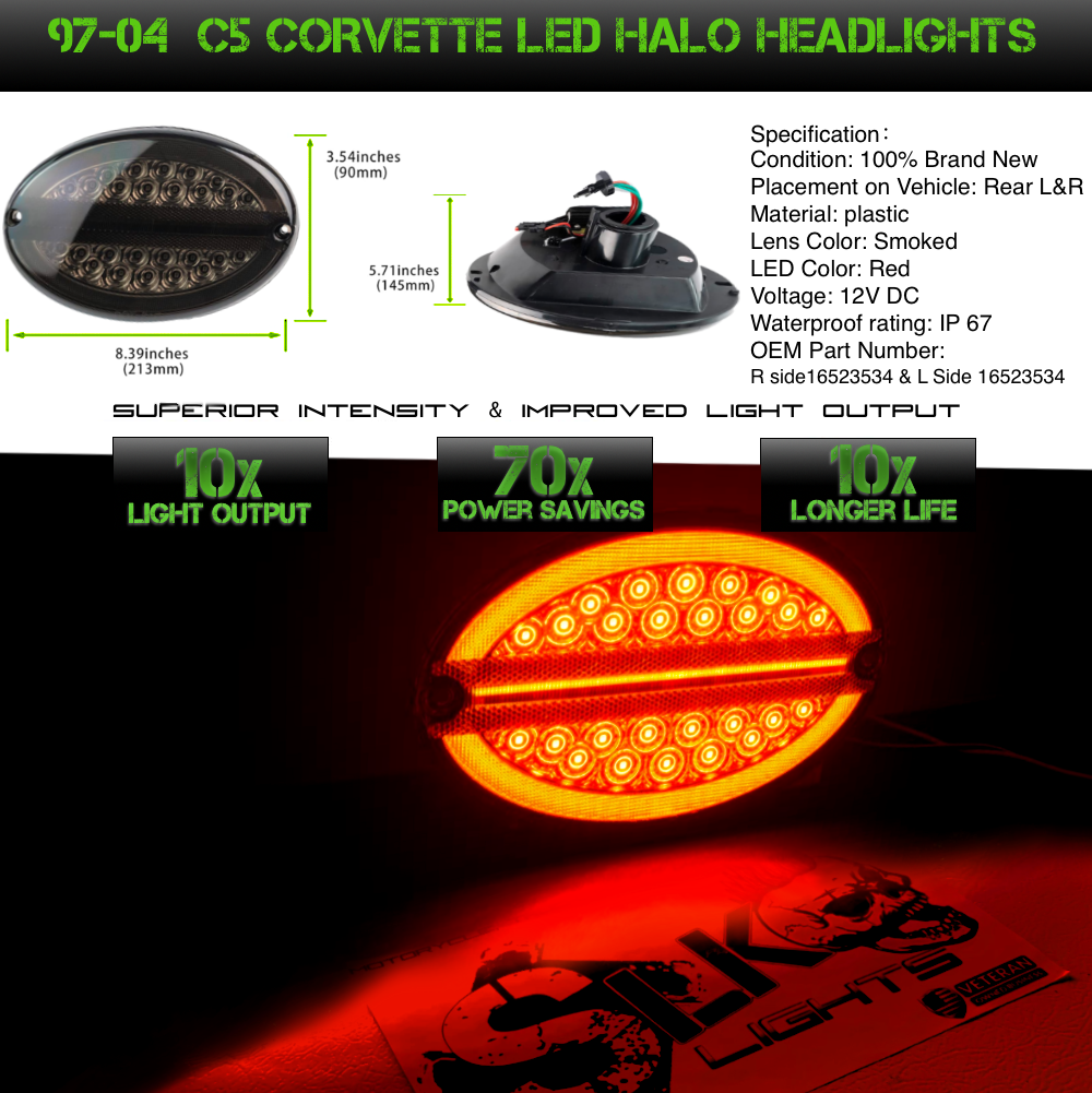 SINGLE -C5 Halo Tail Light Smoked