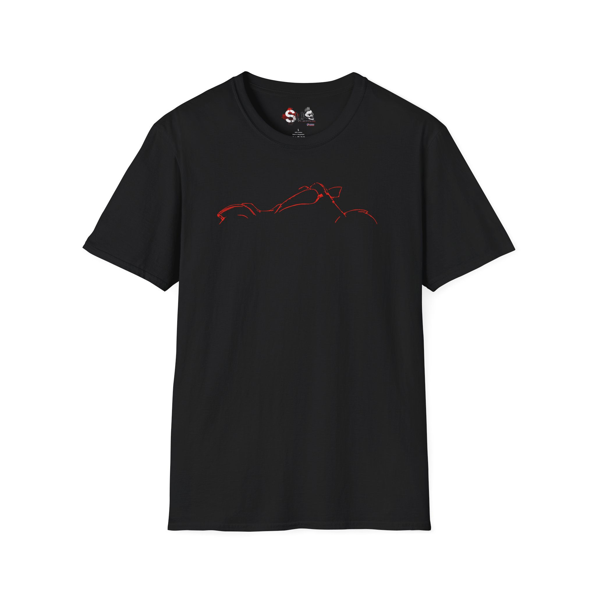 Half Red Honda Fury Motorcycle Choper T-Shirt 